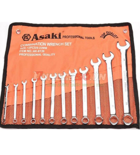 Bộ cờ lê vòng miệng 12 chi tiết xi bóng Asaki AK-6139