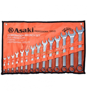 Bộ cờ lê vòng miệng 14 chi tiết xi bóng Asaki AK-6140