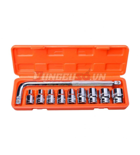 Bộ tuýp 1/2″ 6 cạnh 10 chi tiết xi bóng Cr-V Asaki AK-9766