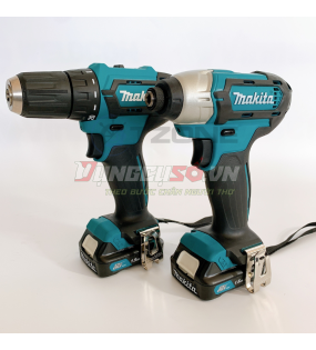 Bộ sản phẩm máy khoan vặn vít Pin 12V Makita CLX224S