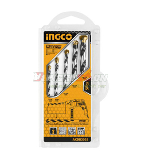 Bộ 5 Mũi Khoan Bê Tông Đuôi Trơn INGCO AKDB3055