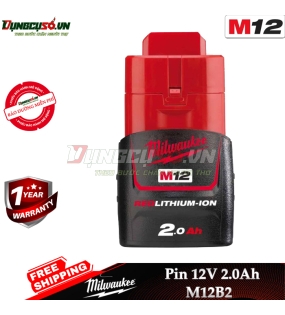 Pin 12V 2.0Ah Milwaukee M12B2