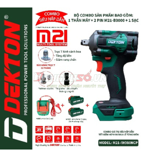 Máy siết bu lông 12.7mm pin 21V 380N.m Dekton M21-IW380NCP