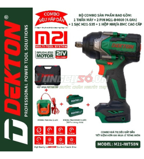 Máy siết bu lông 12.7mm pin 21V 750N.m Dekton M21-IW750N