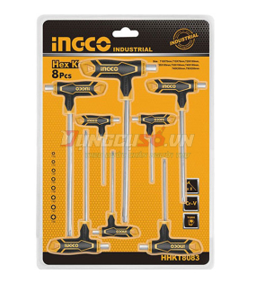 Bộ 8 chìa lục giác tay cầm chữ T INGCO HHKT8083