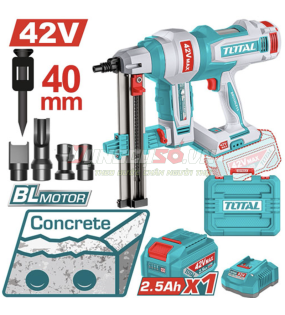 Máy bắn bê tông không chổi than dùng pin 42V TOTAL TCNLI420602