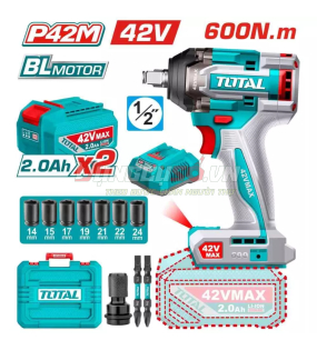 Máy siết bu lông không chổi than dùng pin TOTAL TIWLI42602 (42V)
