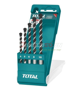 Bộ 5 mũi khoan bê tông đuôi trơn 4-10mm Total TACSD5051