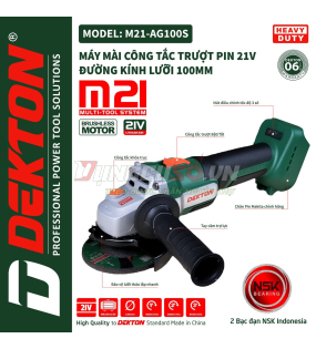 Thân máy mài góc 100mm pin 21V ct trượt  Dekton M21-AG100S-THAN