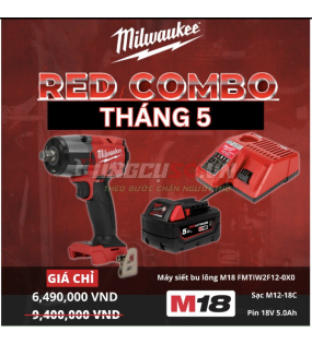 RED COMBo | Máy siết bu lông Milwaukee M18 FMTIW2F12