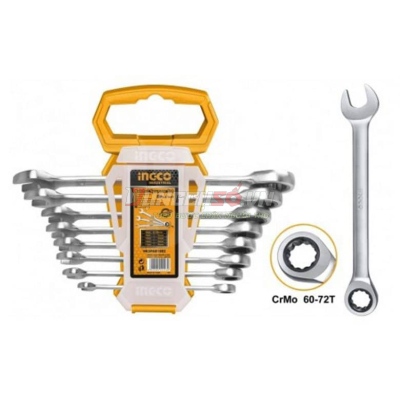 Bộ 8 cờ lê vòng miệng hai chiều 8- 19mm INGCO HKSPAR1082