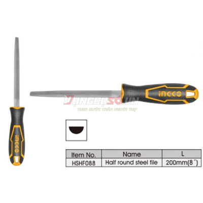 Dũa sắt bán nguyệt 200mm INGCO HSHF088