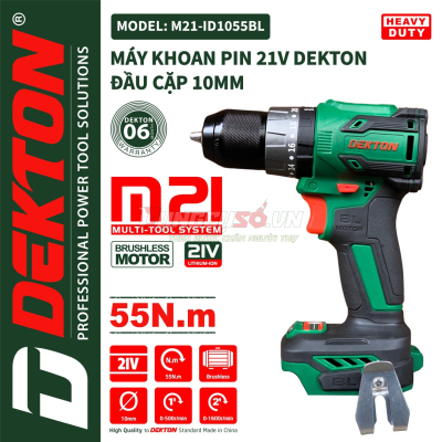 Máy khoan pin 21v 3 chức năng Dekton M21-ID1055BL