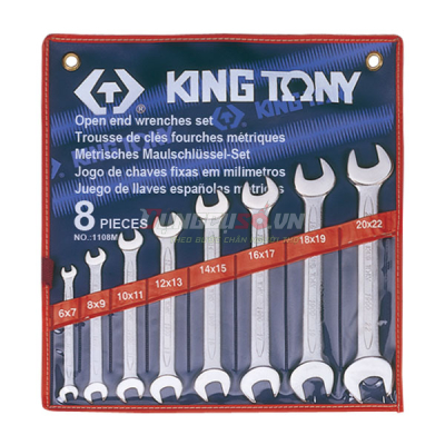 Bộ cờ lê miệng 8 chi tiết 6-22mm Kingtony 1108MR