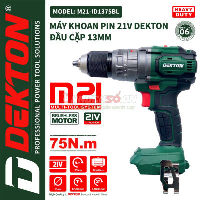 Máy Khoan Pin Dekton M21-ID1375BL (Chưa Pin & Sạc)