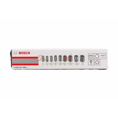 Bộ 9 đầu khẩu 1/4” Bosch 2608551096