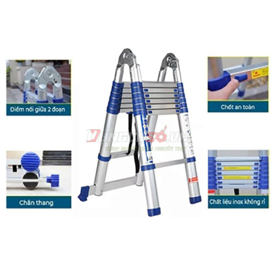 Thang rút đôi 3.2×3.2m đai xanh Nakata TYB640
