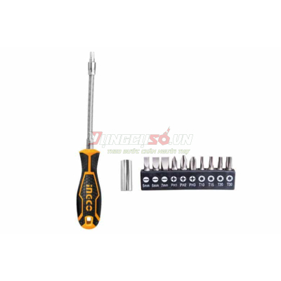 Bộ 12 tua vít thay đổi trục linh hoạt INGCO AKSDFL1208