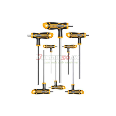 Bộ 8 chìa lục giác tay cầm chữ T INGCO HHKT8081