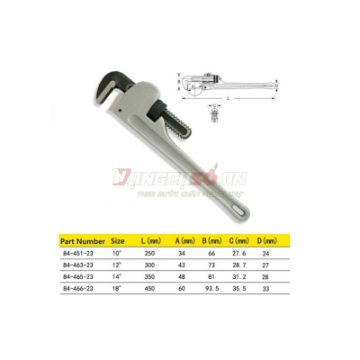 Mỏ lết răng 14″ AL Stanley 84-465-S