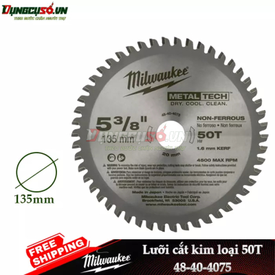 Lưỡi cắt kim loại Milwaukee 50T 135mm 48-40-4075