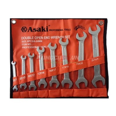 Bộ cờ lê vòng miệng 8 chi tiết xi mờ Asaki AK-7514