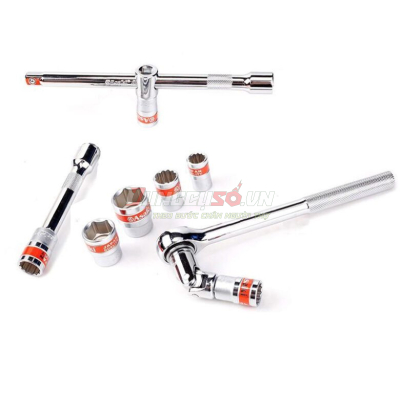 Bộ tuýp 1/2″ 6 và 12 cạnh 32 chi tiết xi bóng Cr-V Asaki  AK-9771