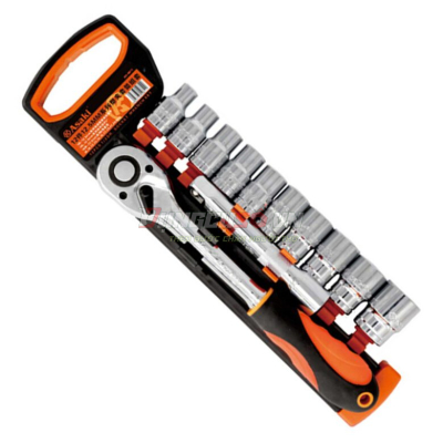 Bộ tuýp 1/2″ 6 cạnh 12 chi tiết xi bóng Cr-V Asaki AK-9811