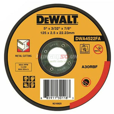 Đá cắt kim loại 125x3x22mm T27 DeWALT DWA4522-B1