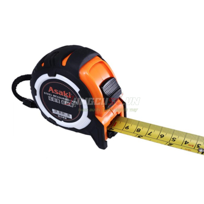 Thước kéo nền vàng chống va đập 5m x 25mm Asaki AK-2772