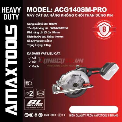 Máy cắt đa năng 21V Amaxtools ACG140SM-PRO