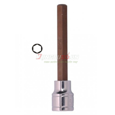 Đầu tuýp gắn mũi lục giác dài (thép hợp kim cao cấp S2) H10 x 100mm Asaki AK-7230