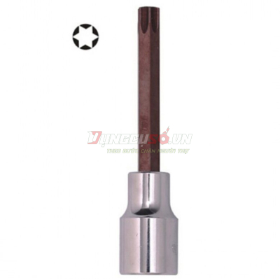 Đầu tuýp gắn mũi bông 6 cạnh dài (thép hợp kim cao cấp S2) T20 x 100mm Asaki AK-7240