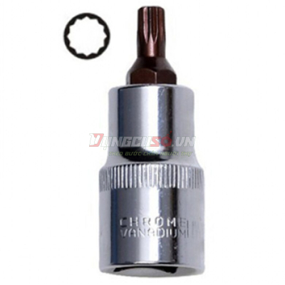 Đầu tuýp gắn mũi bông 12 cạnh (thép hợp kim cao cấp S2) M10 x 55mm Asaki AK-7295