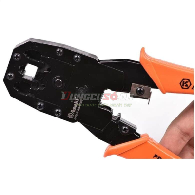Kềm bấm cáp mạng & điện thoại 8″/200mm 3 chức năng 4P / 6P / 8P Asaki AK-9003