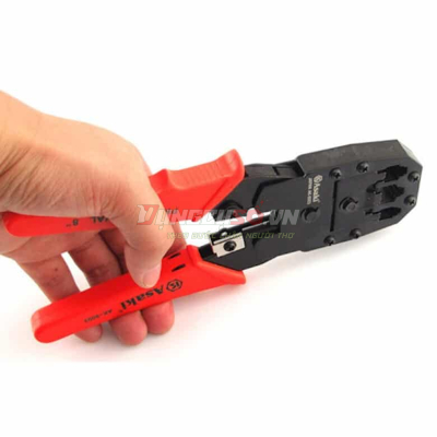 Kềm bấm cáp mạng & điện thoại 8″/200mm 3 chức năng 4P / 6P / 8P Asaki AK-9003