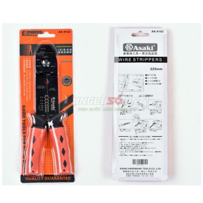 Kềm tuốt & bấm dây điện đa năng 9″/225mm Asaki AK-9102