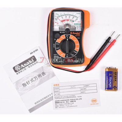 Đồng hồ kim đo điện vạn năng 500V / 250mA Asaki AK-9183