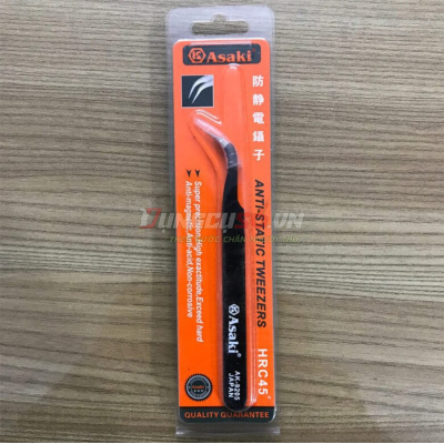 Nhíp gắp linh kiện mũi nhọn (chống tĩnh điện) 120 x 9 x 2mm Asaki AK-9205
