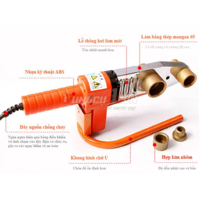 Máy hàn ống nhựa chịu nhiệt PP-R Φ75mm – Φ110mm 1200W Asaki AK-9302