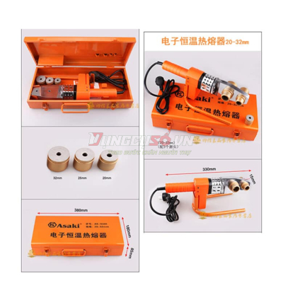 Máy hàn ống nhựa chịu nhiệt PP-R Φ75mm – Φ110mm 1200W Asaki AK-9302
