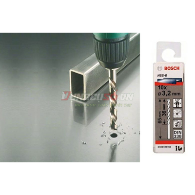 Mũi khoan sắt HSS-G 3.2mm (hộp 10 mũi)