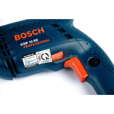 Máy khoan động lực 10mm (valy nhựa, bộ mũi khoan, đầu vít) Bosch GSB 10 RE SET - 06012161K0