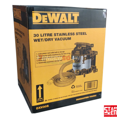 Máy hút bụi 3 chức năng ướt/khô/thổi Dewalt - DXV30S - 30L
