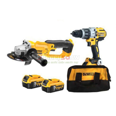 Combo DCD996/DCG412/2pin 5Ah/DCB115/túi vải STL Dewalt CB996412P2