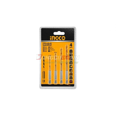 Bộ 4 Mũi Khoan Kim Loại Hss INGCO AKD1401