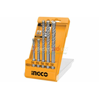 Bộ 5 Mũi Khoan Bê Tông Đuôi Gài INGCO AKD2052