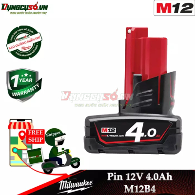 Pin 12V 4.0Ah Milwaukee M12B4