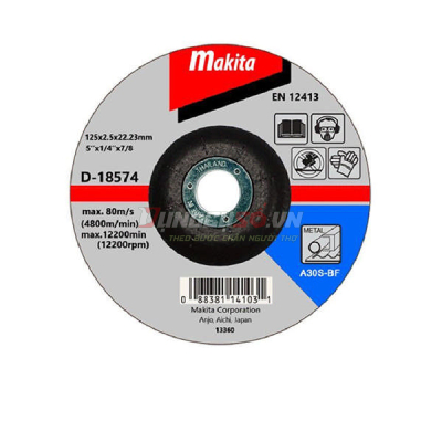 Đá cắt sắt A30S 125x3x22.23mm Makita D-18574