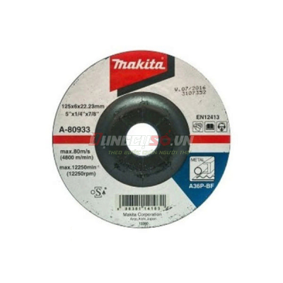 Đá mài thép A36P 125x6x22.23mm Makita A-80933